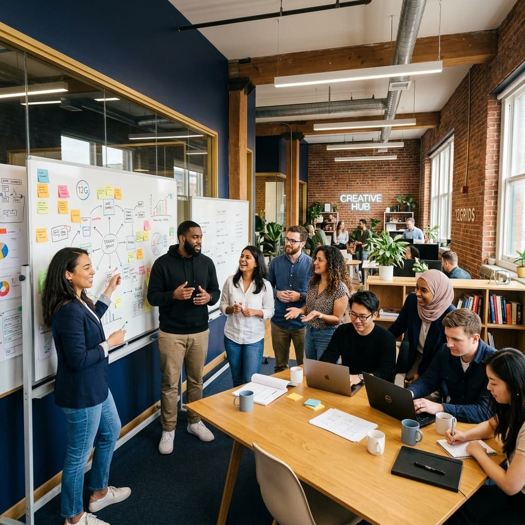 Rise Up cohort at 12Grids studio