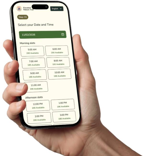 A booking flow that enforces the rules quietly.