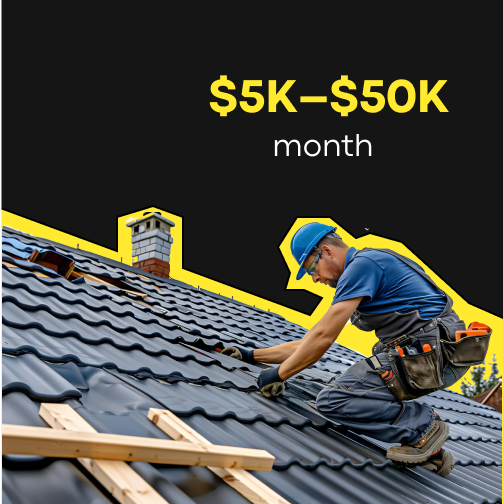 Roofer working on roof